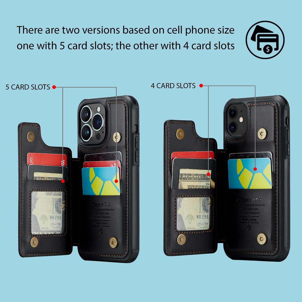 Personalized Witchy & Black Cat Leather Flip Wallet Phone Case QFHM5200802