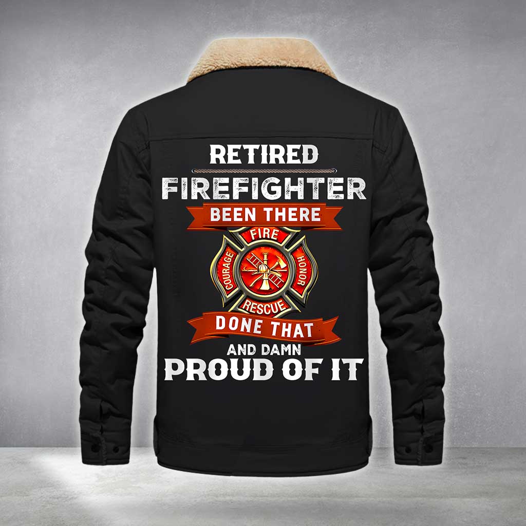 Personalized Firefighter Fleece Lined Polyester Jacket UKTZ5041102