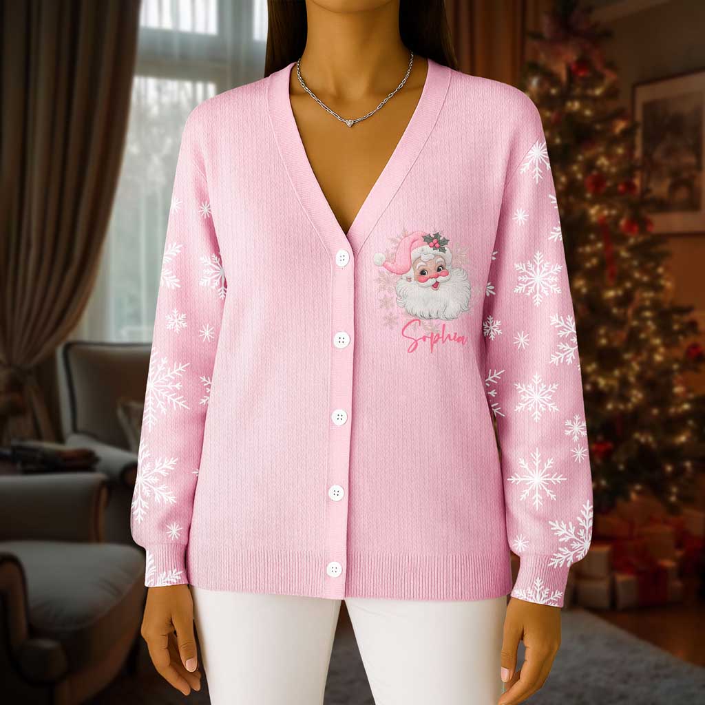 Custom Christmas Santa Claus Knitted Cardigan UKTD5101001