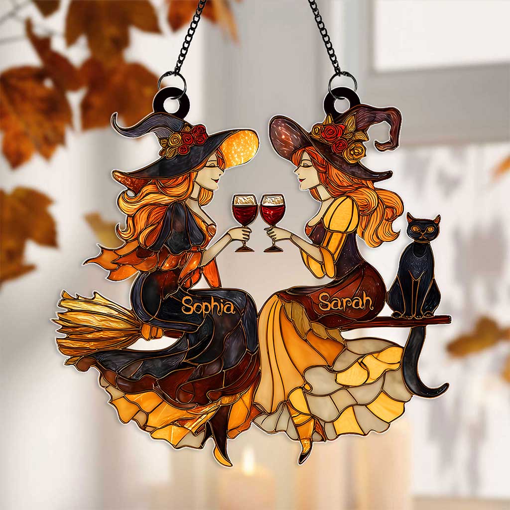Best Friends Slay Witch Acrylic Window Hanging QFND5250701