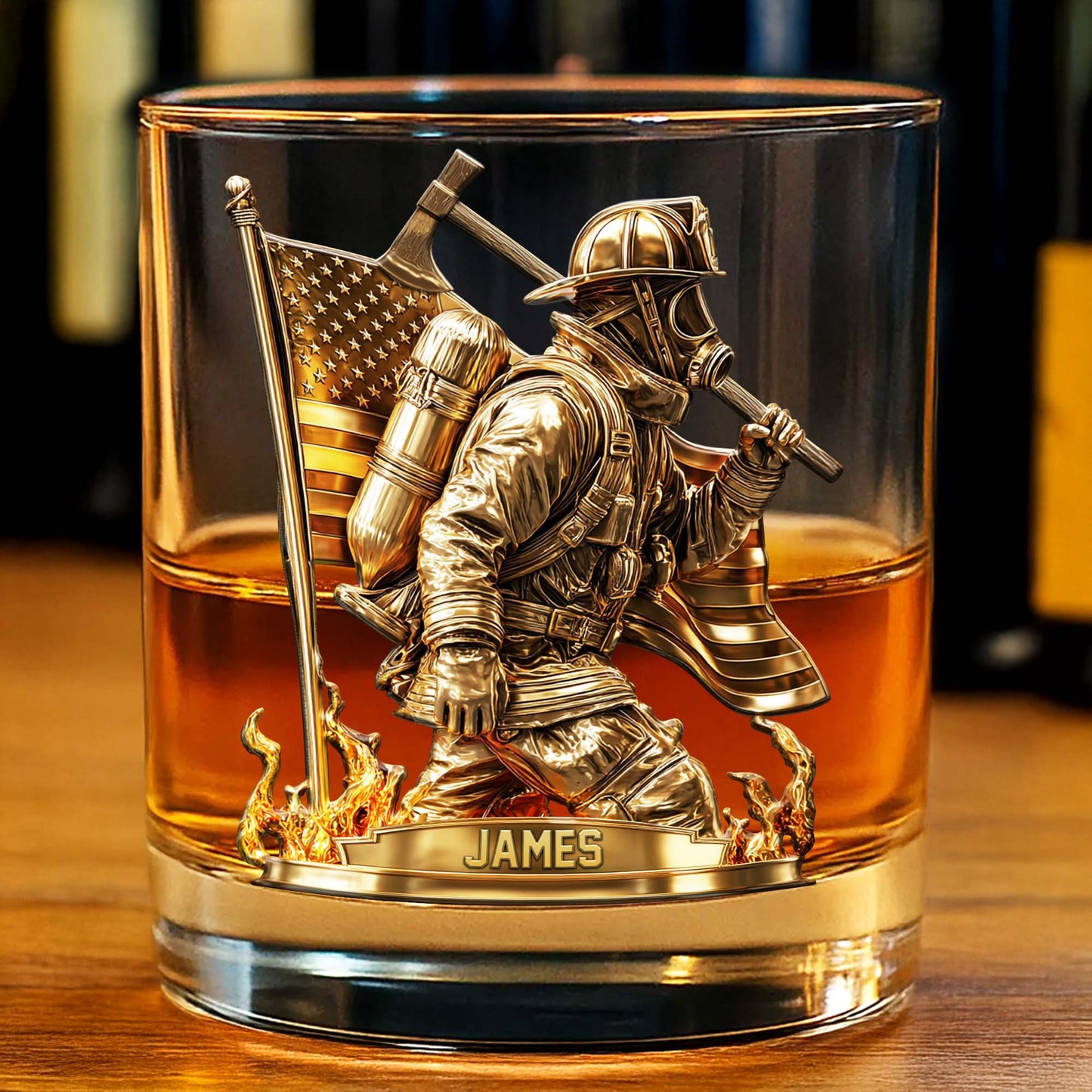 Personalized Firefighter Whiskey Glass QFND5050803