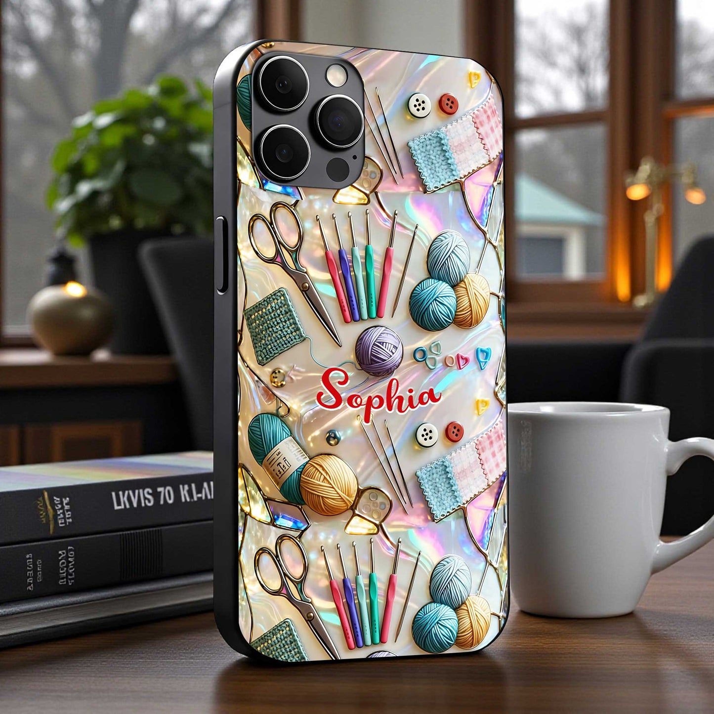 Custom Crochet Faux Stained Glass Phone Case THHH6210103