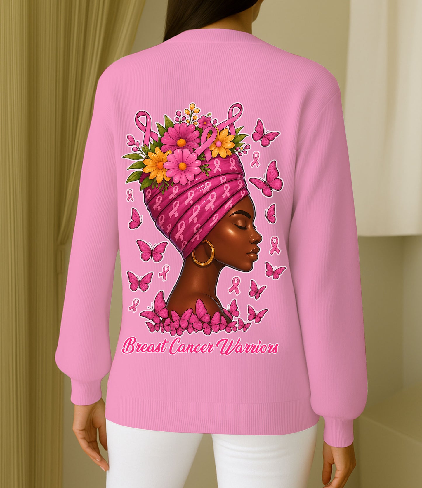 Custom Breast Cancer Knitted Cardigan UKHH5081001