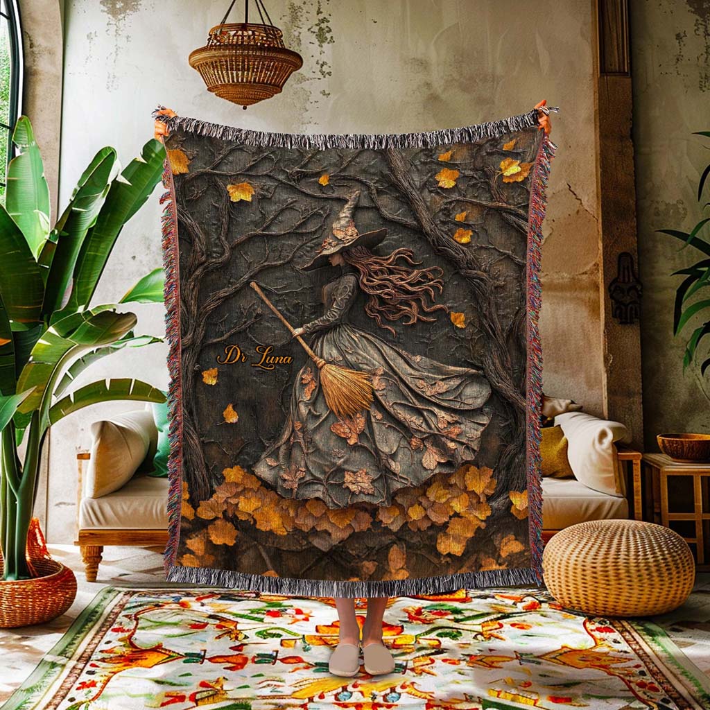 Personalized Witchy Gothic Woven Blanket QFTD5050701