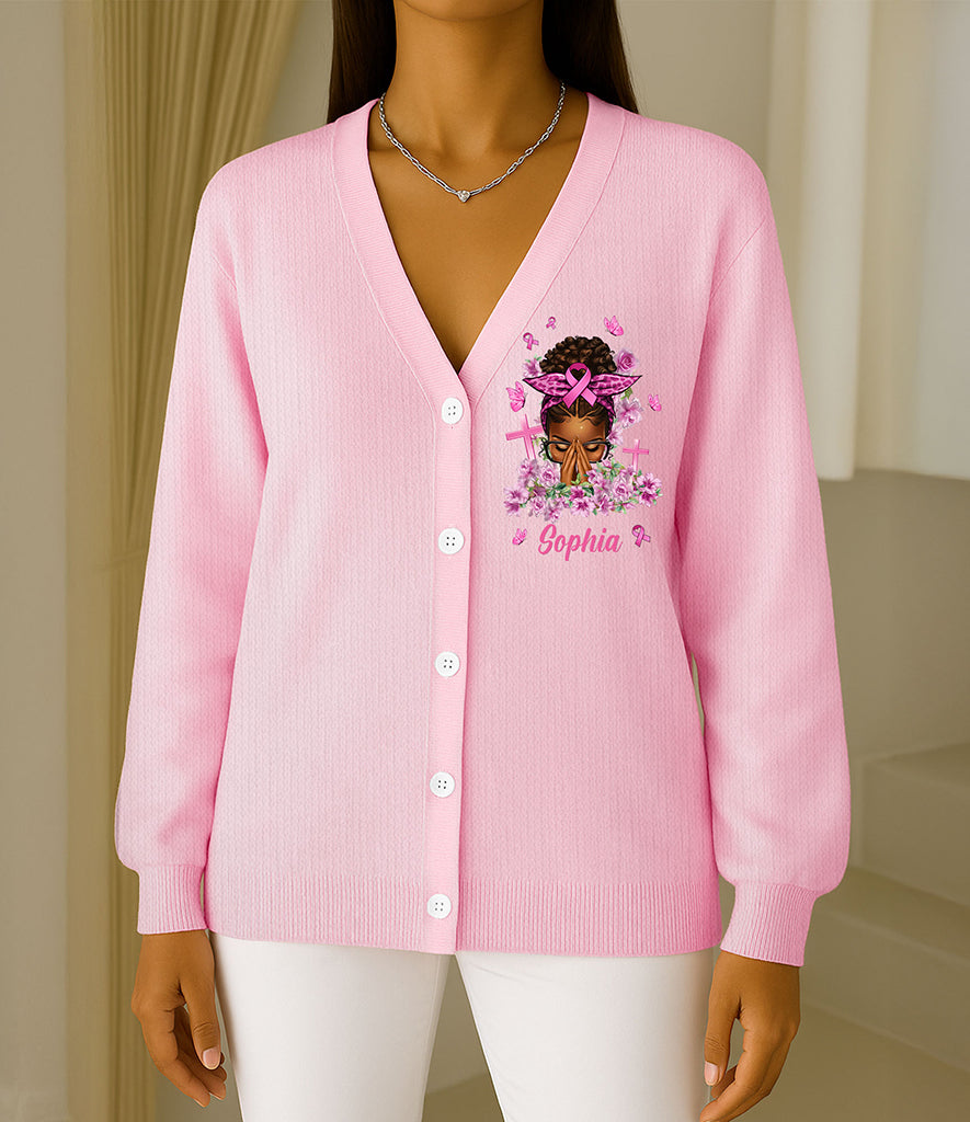 Custom Breast Cancer Knitted Cardigan UKTO5081004