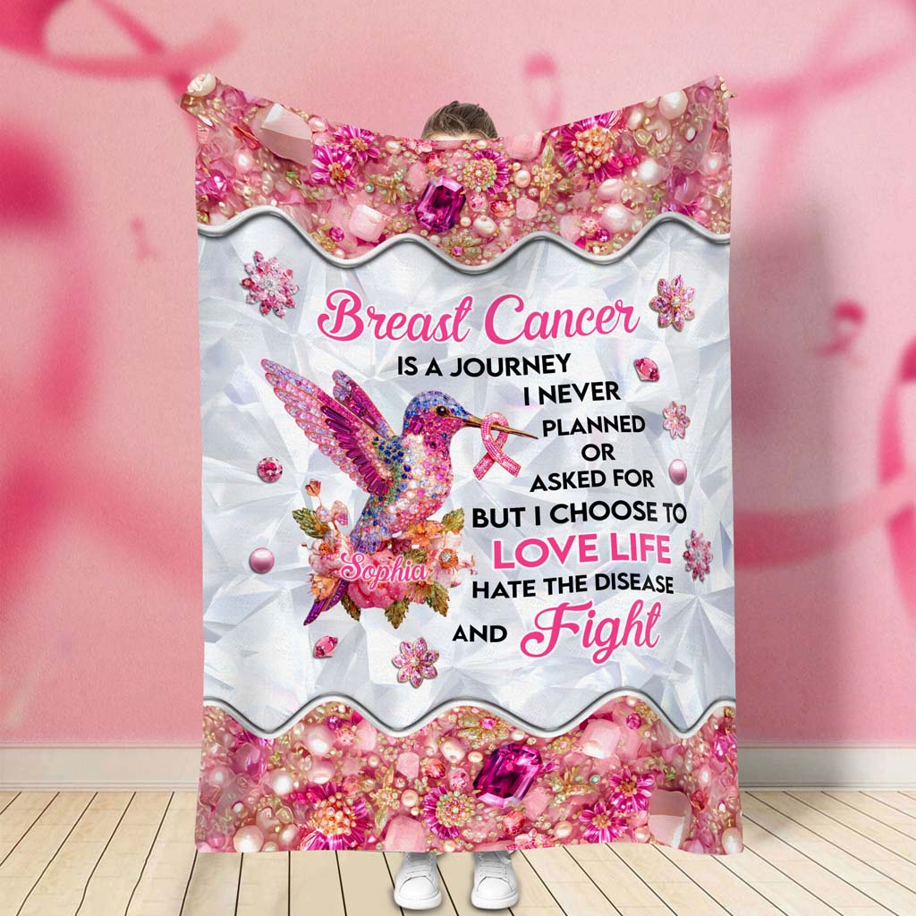 Personalized Hummingbird Breast Cancer Blanket QFTD5080902