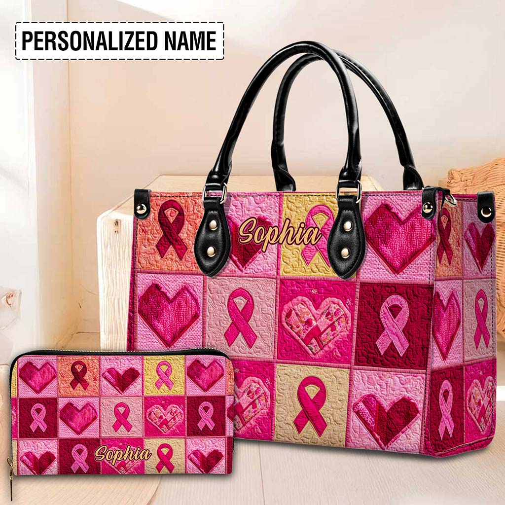 Custom Breast Cancer Leather PU Handbag UKHA5160803