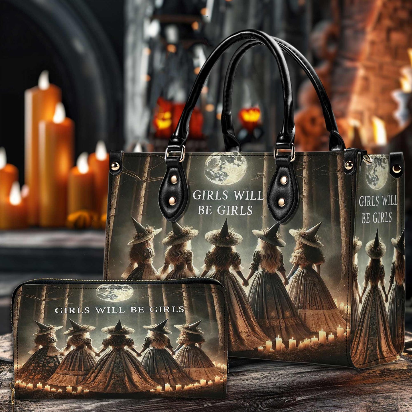 Girls Will Be Girls Witch Handbag & Wallet QFPY4310802