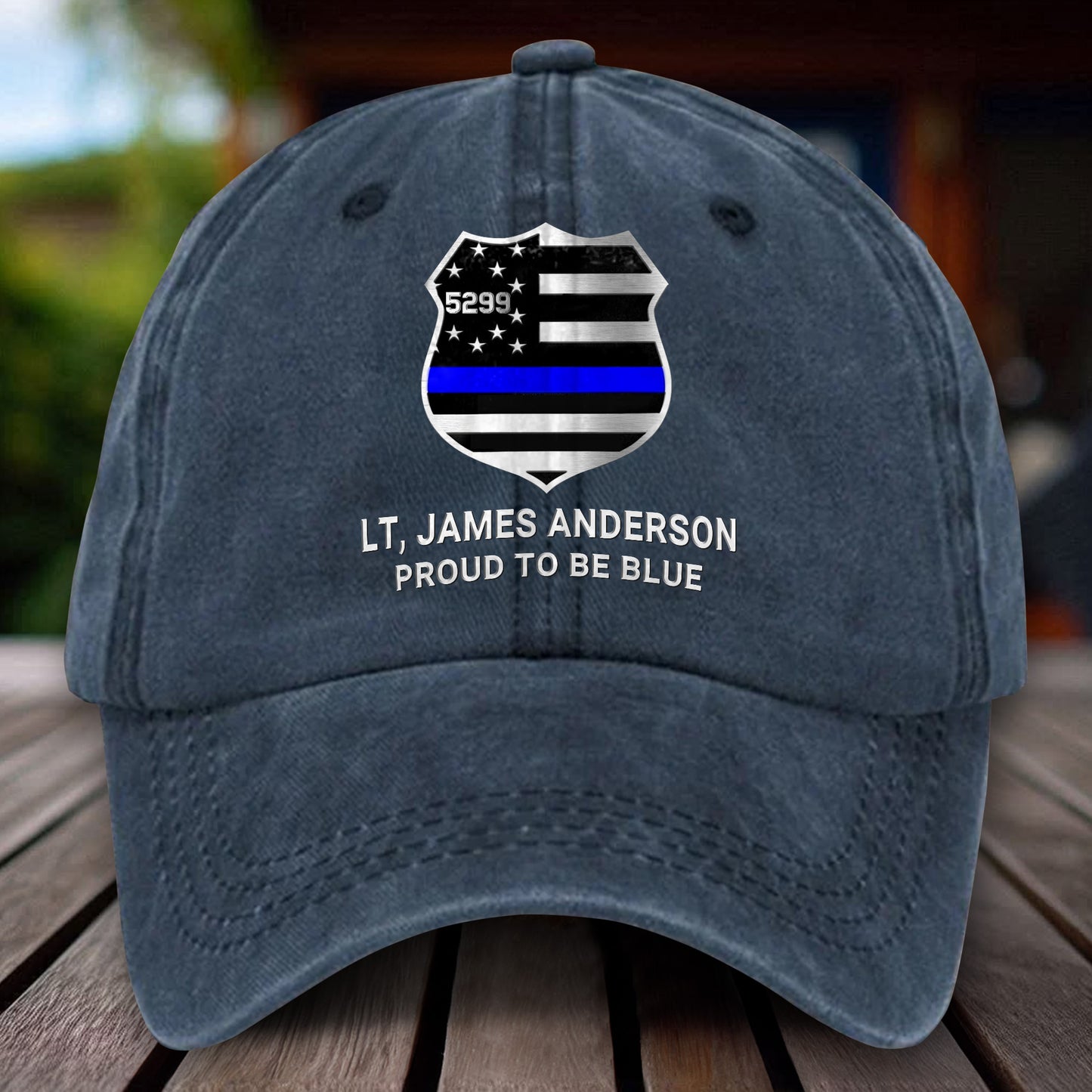 Personalized Police Distressed Washed Cotton Printed Hat UKHH5020401