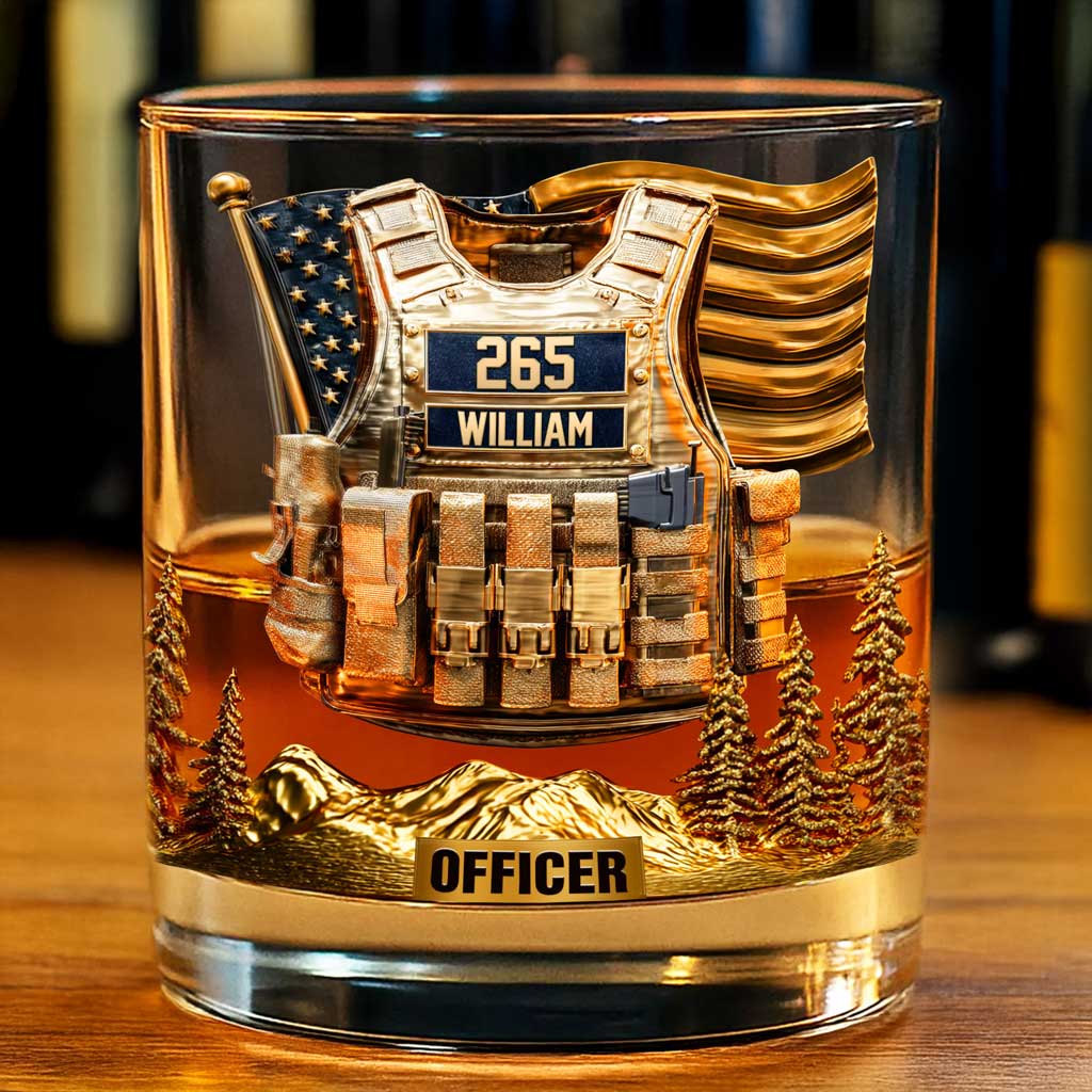 Personalized Police Officer Whiskey Glass QFND5060801