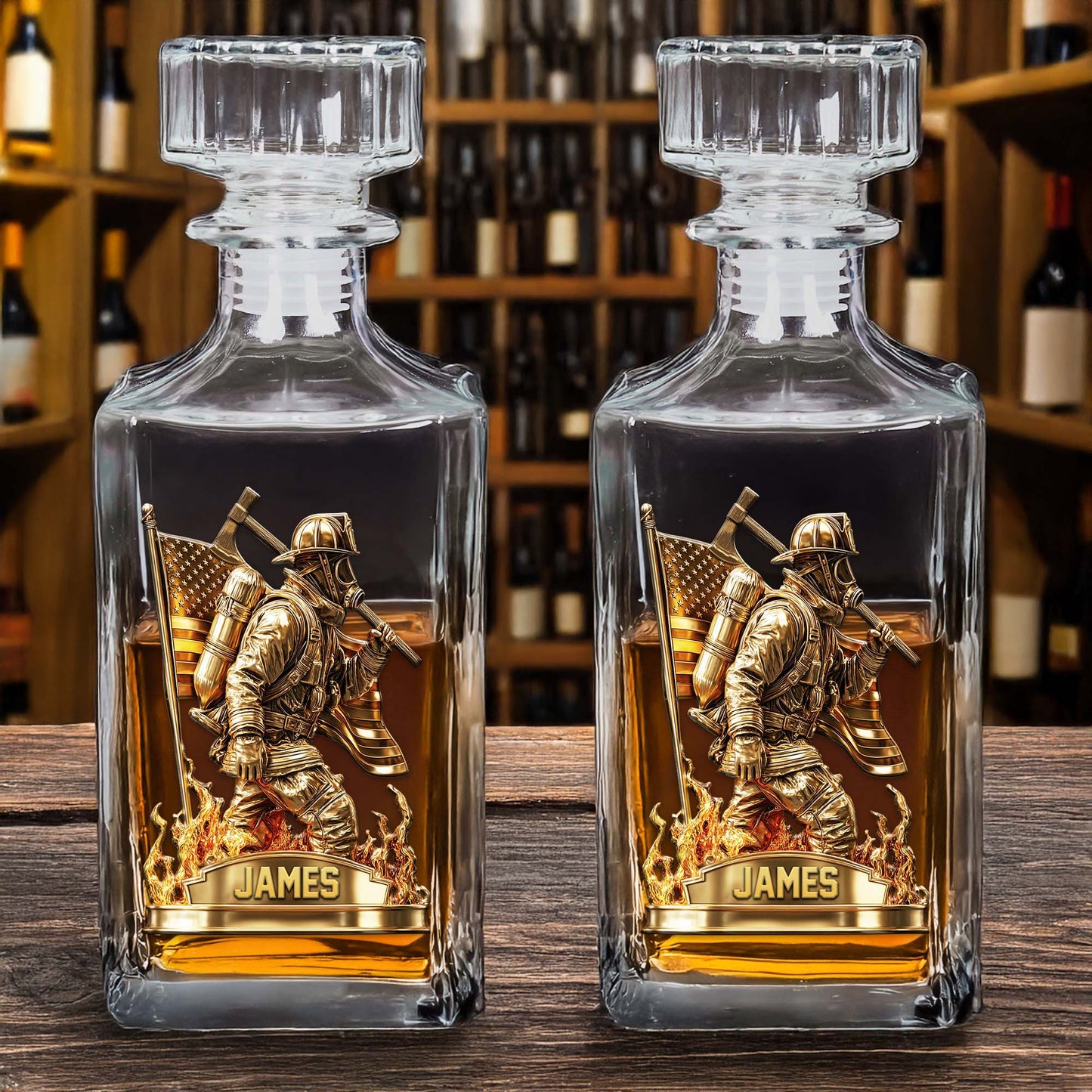 Personalized Firefighter Whiskey Glass QFND5050803