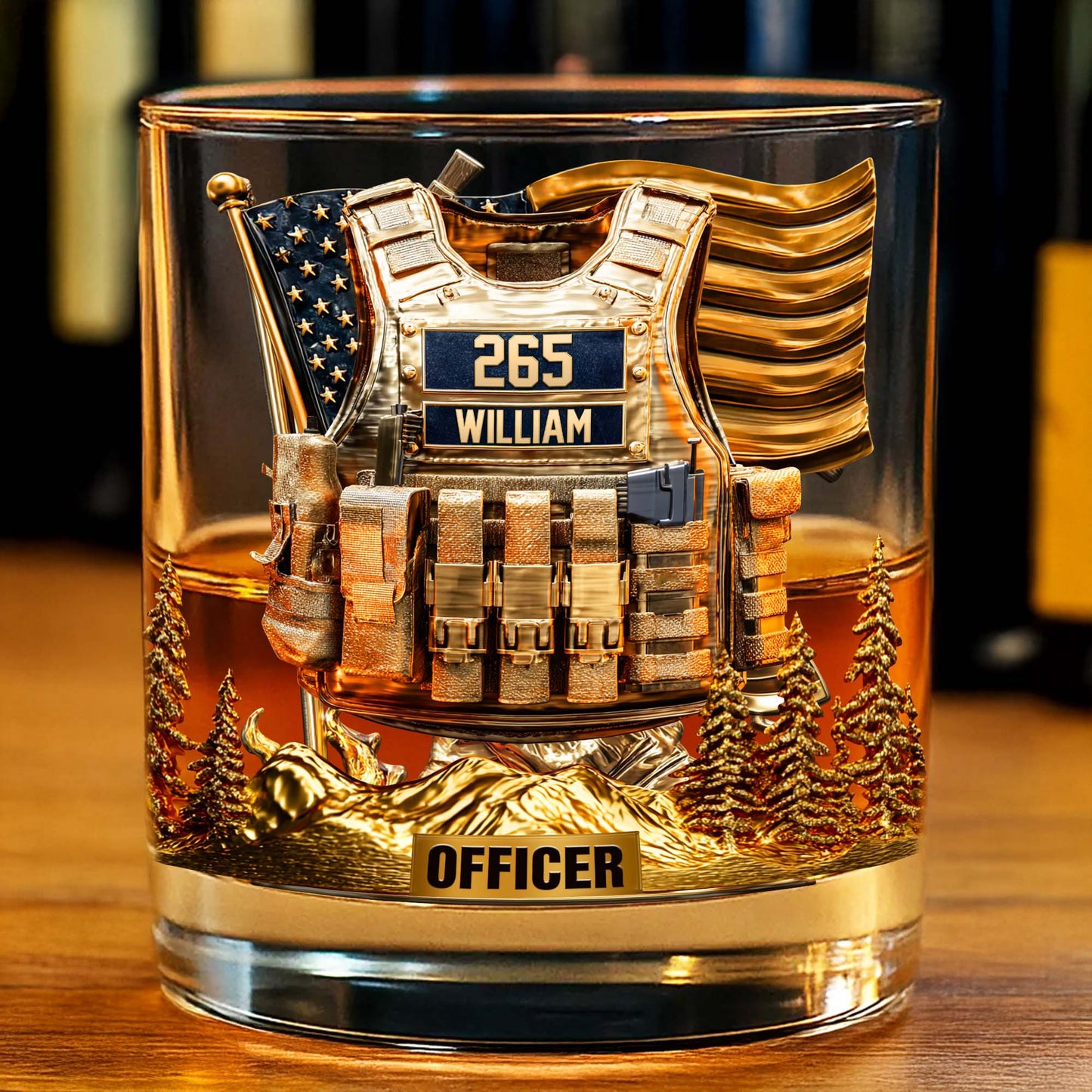 Personalized Police Officer Whiskey Glass QFND5060801