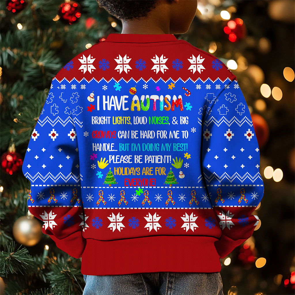 Personalized Christmas Christmas Sweater For Autism Kids, Holiday Special Needs Gift, Christmas Gift For Autistic Children, Xmas Gift For Autistic Girls, Autistic Boys QFTO4141001