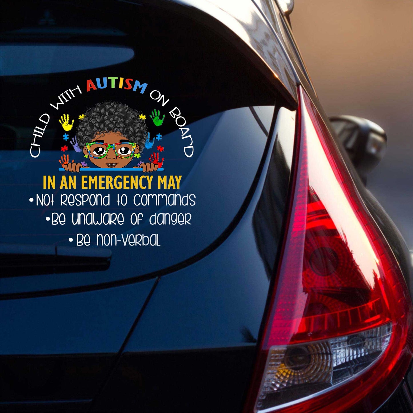 Child With Autism On Board Sticker Car, Autism Awareness Gift QFPY4161001