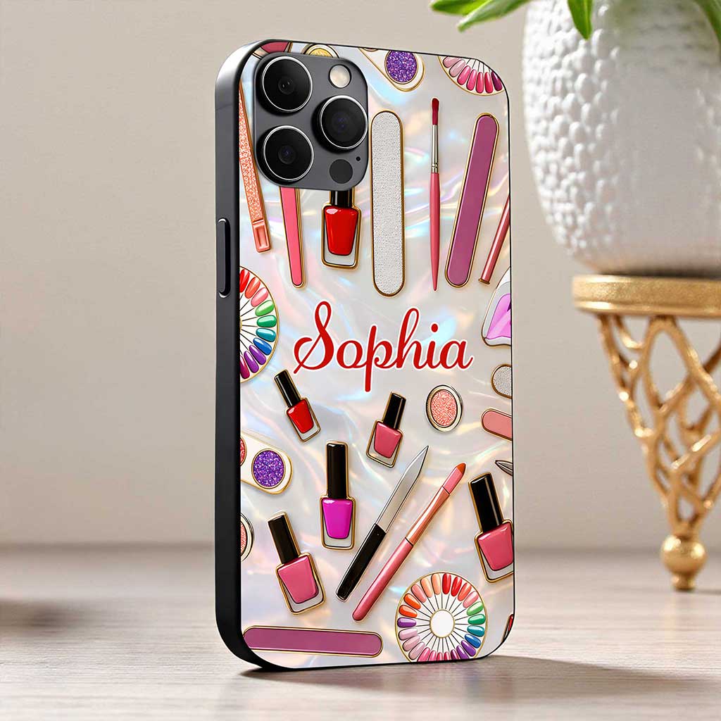 Custom Nail Artist Faux Stained Glass Phone Case THUU6210105