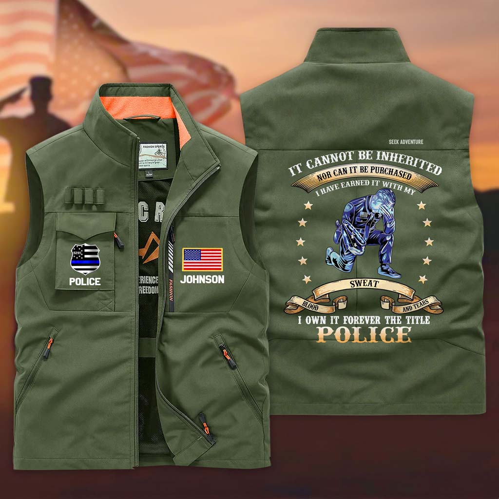 (CHECK SIZE CHART) Personalized Police Multi-Pocket Vest UKTD6310102