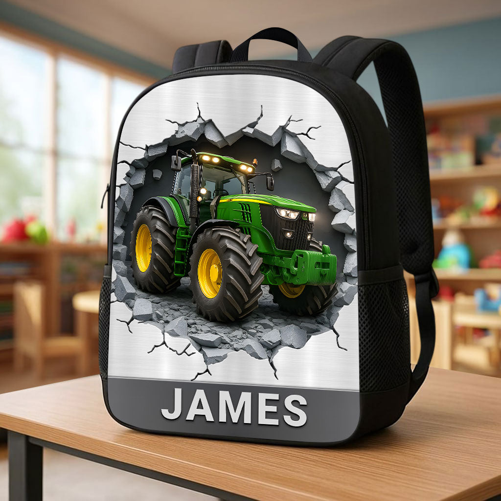 Personalized Tractor Back To School Backpack, School Bag For Kid UKTZ5020801
