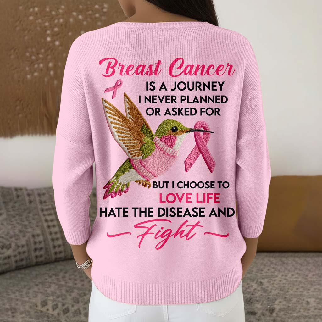 Personalized Breast Cancer Buttoned Cardigan Sweater QFTD5111003
