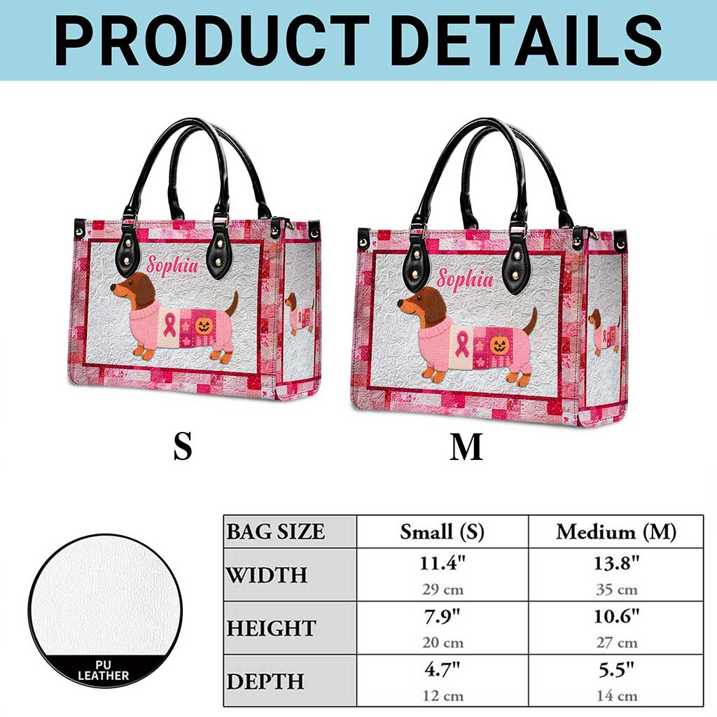 Personalized Dog Breast Cancer Leather Handbag UKTZ5280804