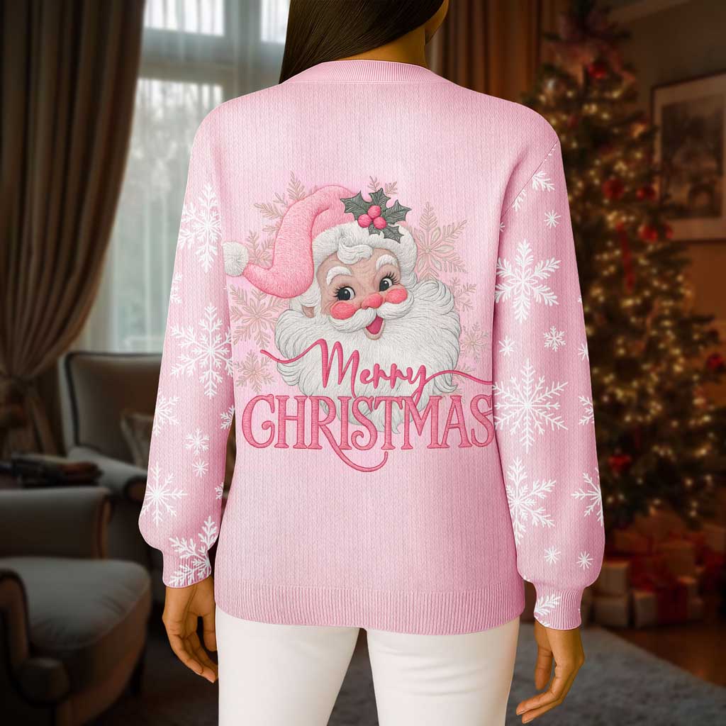 Custom Christmas Santa Claus Knitted Cardigan UKTD5101001