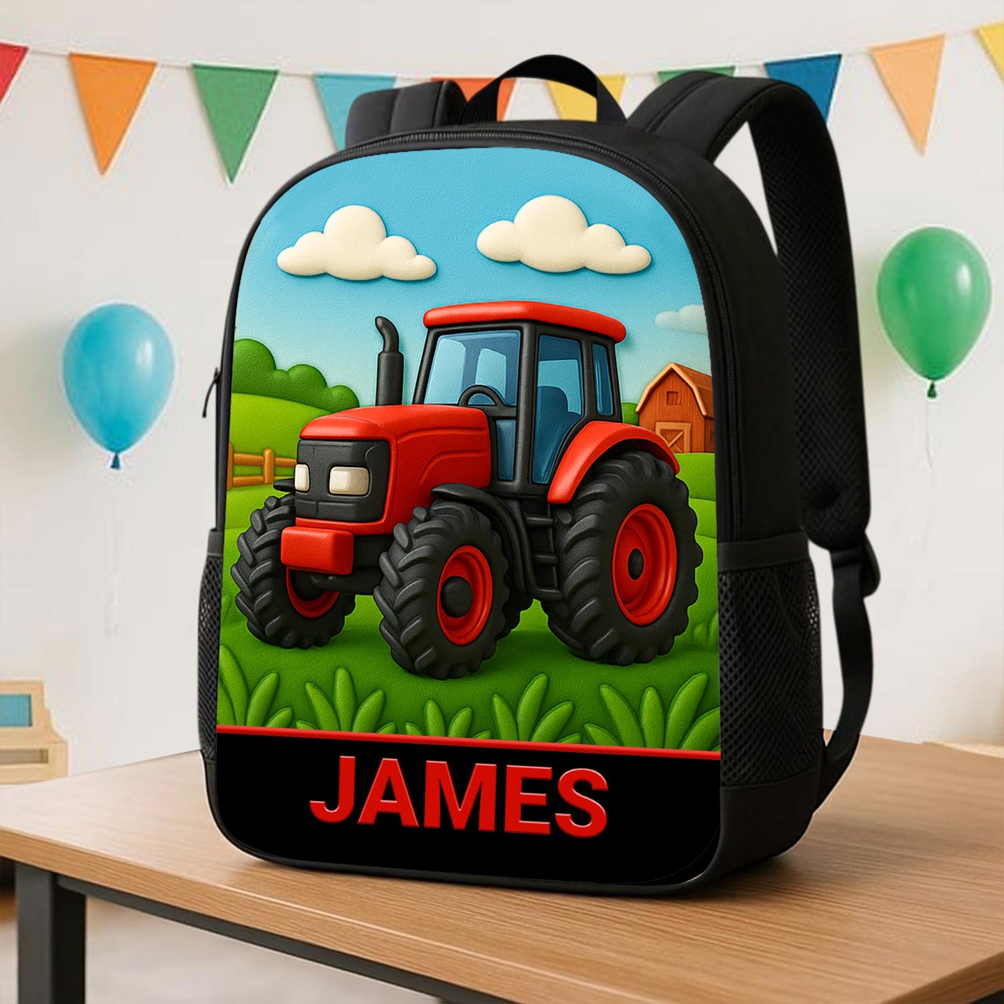Personalized Red Tractor Back To School Backpack UKHA5050801