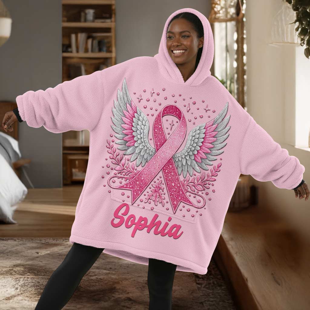 Personalized Breast Cancer Blanket Hoodie QFHM5101004