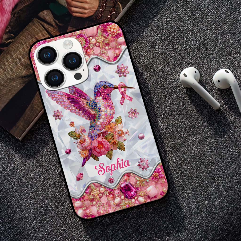 Personalized Hummingbird Breast Cancer Phone Case QFTD5050905