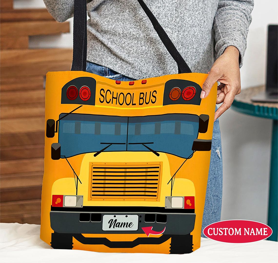 Personalized School Bus Driver Tote Bag With Name, Gift For Bus Driver QFTO4150703