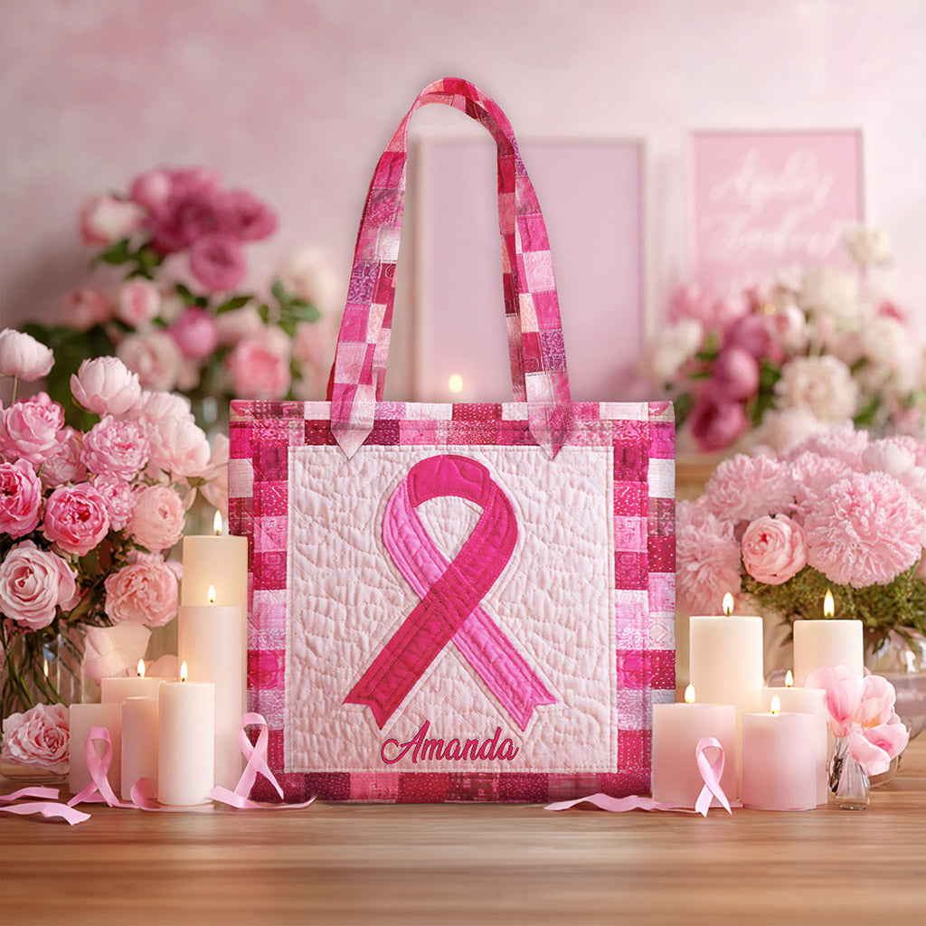 Personalized Breast Cancer Quilted Tote Bag QFNT5220801