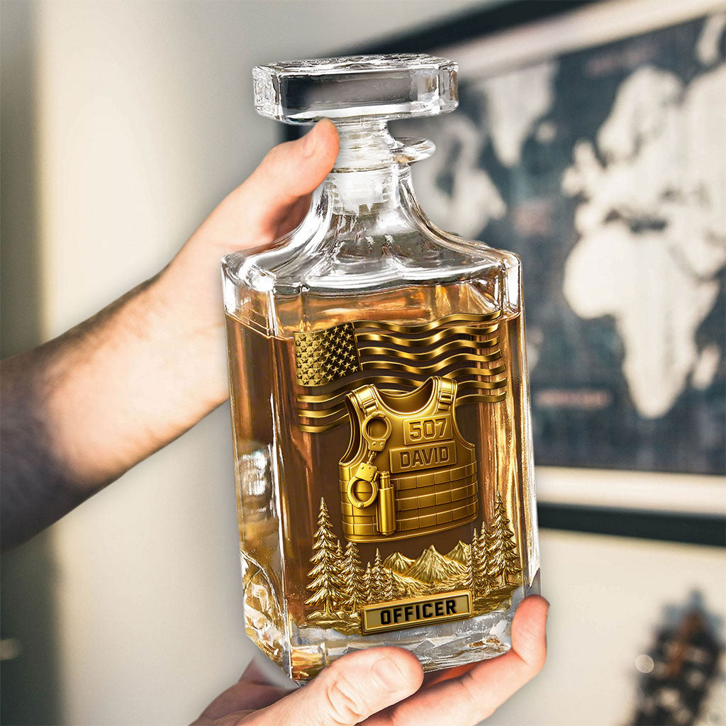 Personalized Police Whiskey Decanter Set UKTO5020801