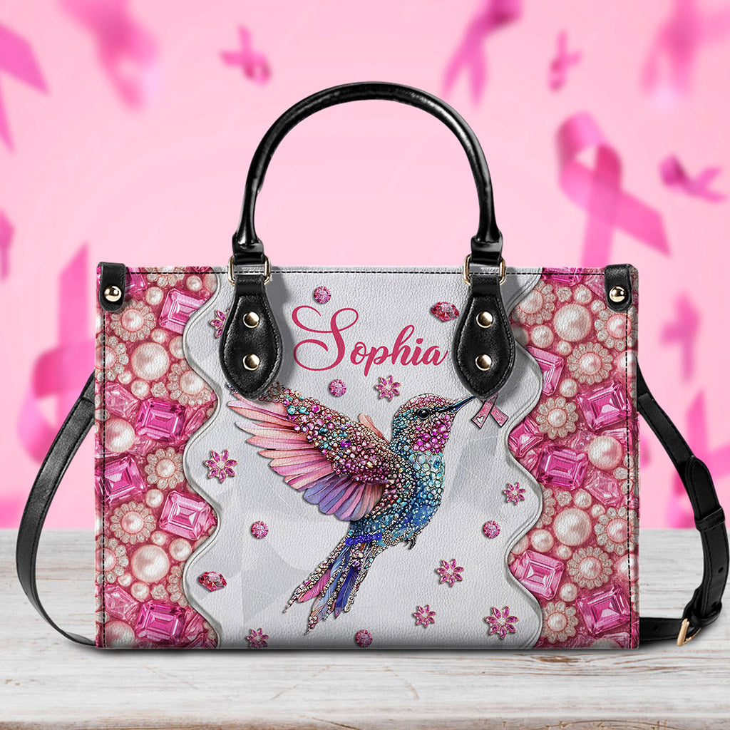 Custom Breast Cancer Awareness Leather PU Handbag UKNT5080901