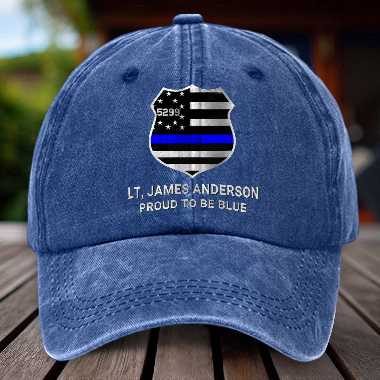 Personalized Police Distressed Washed Cotton Printed Hat UKHH5020401