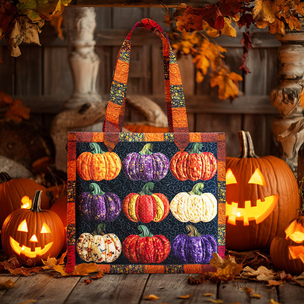 Personalized Autumn Pumpkin Halloween Quilted Tote Bag QFNT5220802