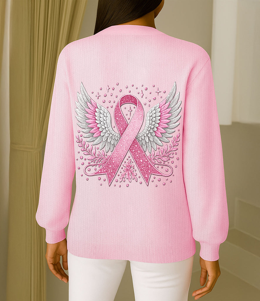 Custom Breast Cancer Knitted Cardigan UKTO5300902