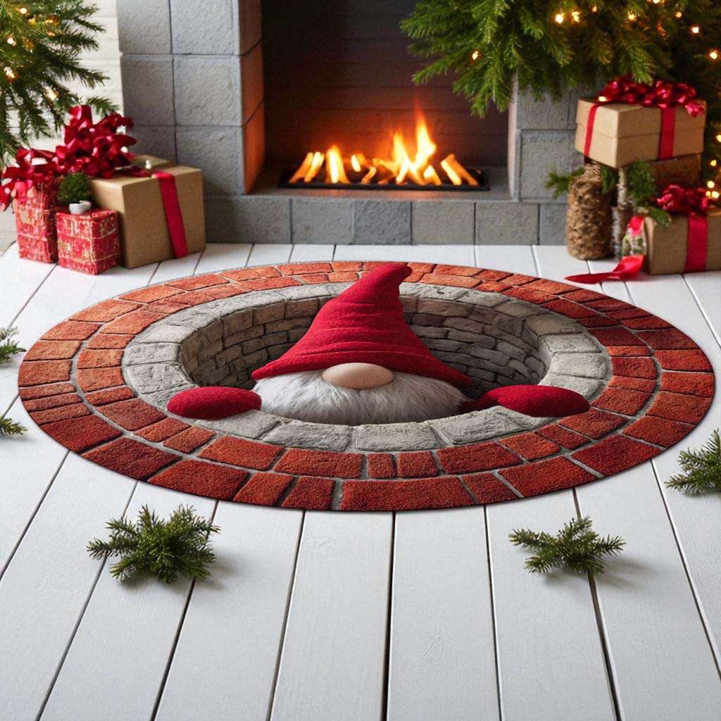 Christmas Gnome 3D Printed Rug UKHM5230901
