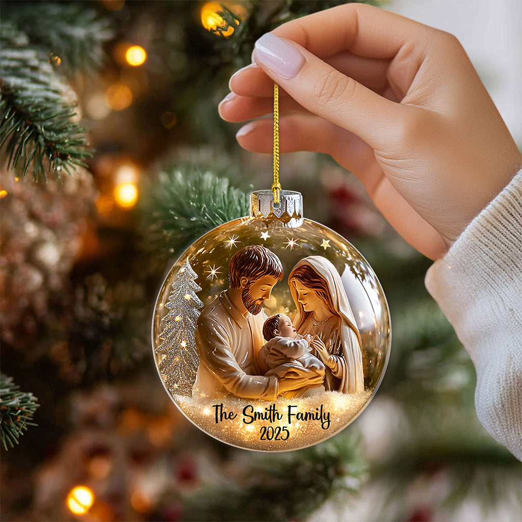Custom Holy Family Nativity Christmas Acrylic Ornament UKNT5171002