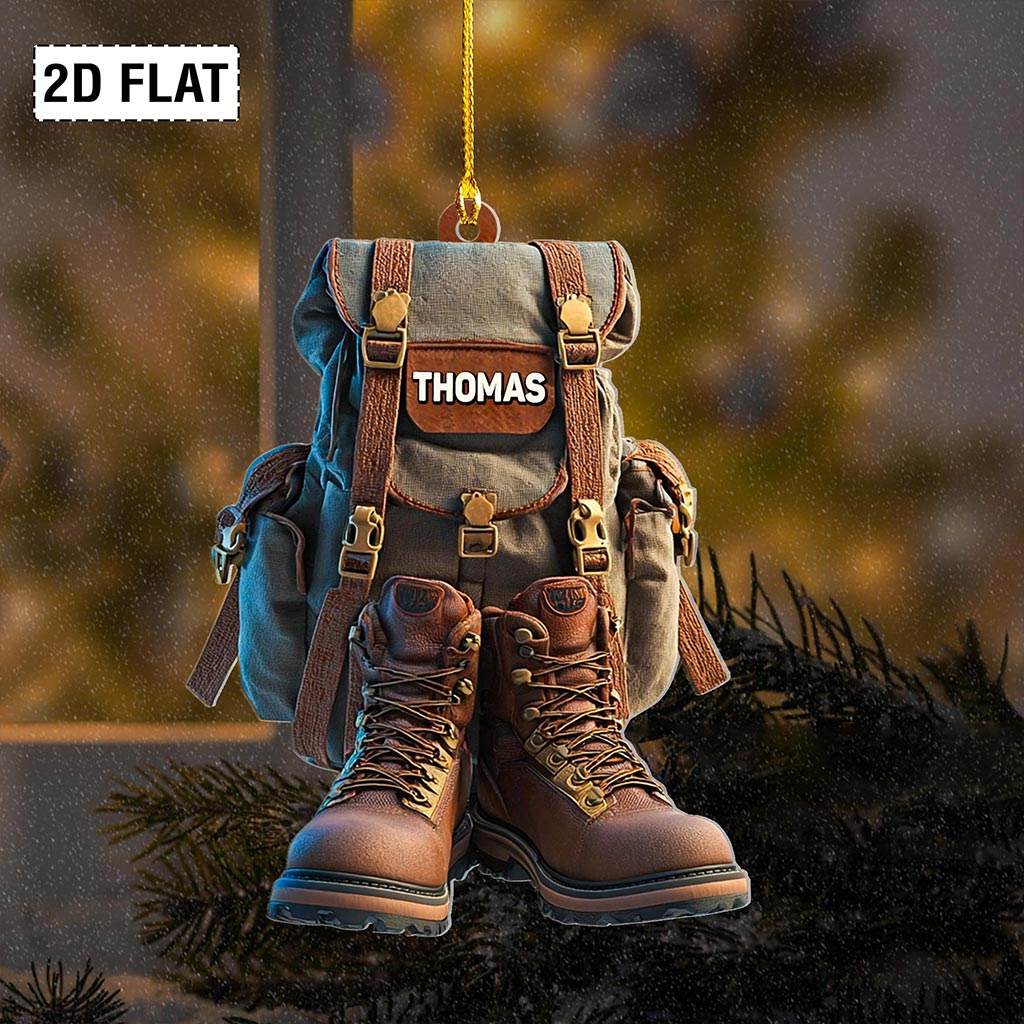 2D FLAT Personalized Hiking Acrylic Ornament QFHA5080801