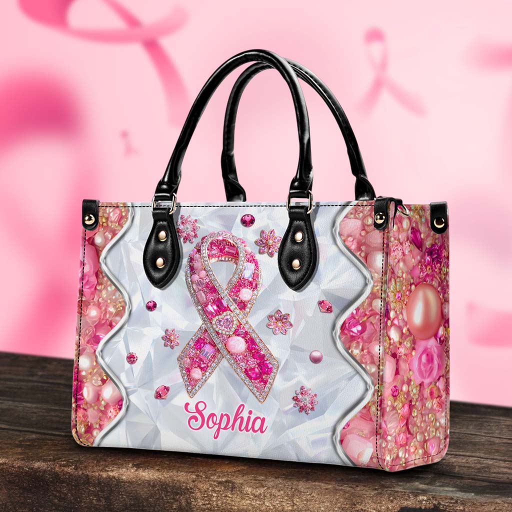 Personalized Breast Cancer Leather Handbag, Wallet QFTD5140802