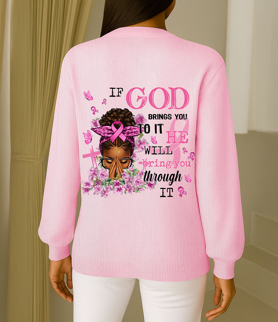 Custom Breast Cancer Knitted Cardigan UKTO5081004