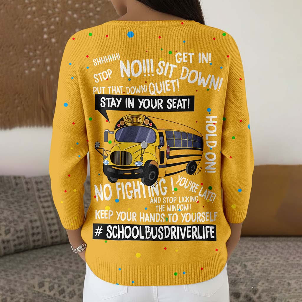 Personalized School Bus Driver Buttoned Cardigan Sweater QFTD5111004