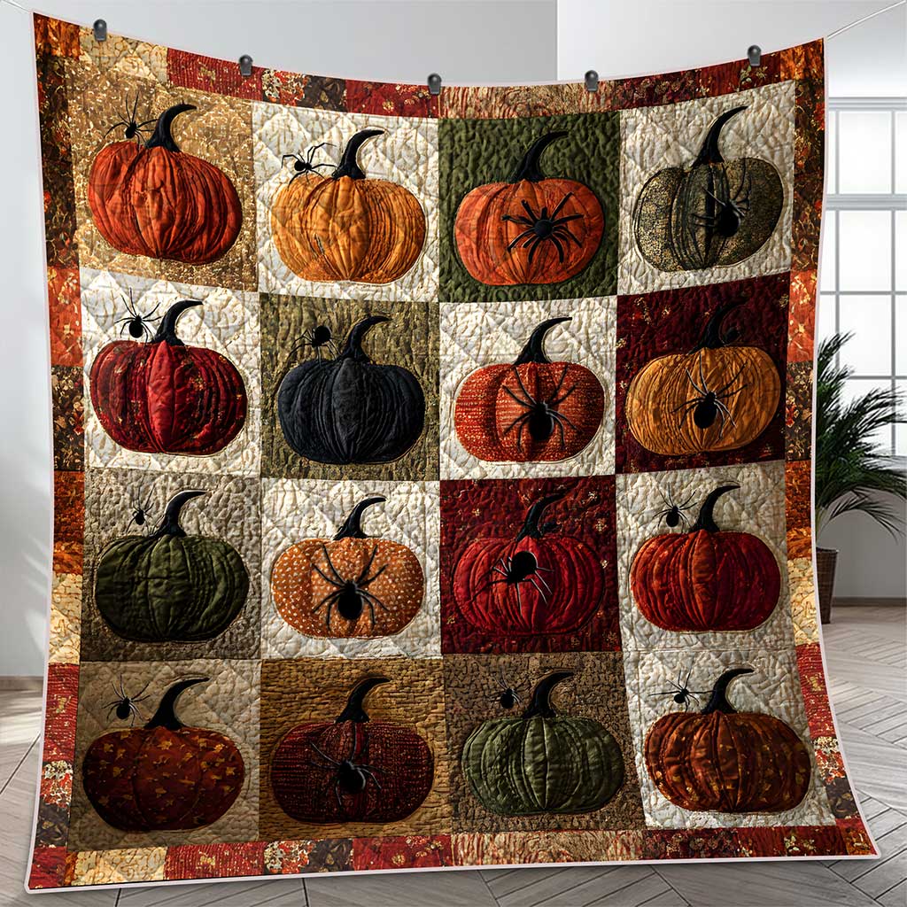 Autumn Pumpkins Quilted Blanket, Halloween Gift QFTZ5030703