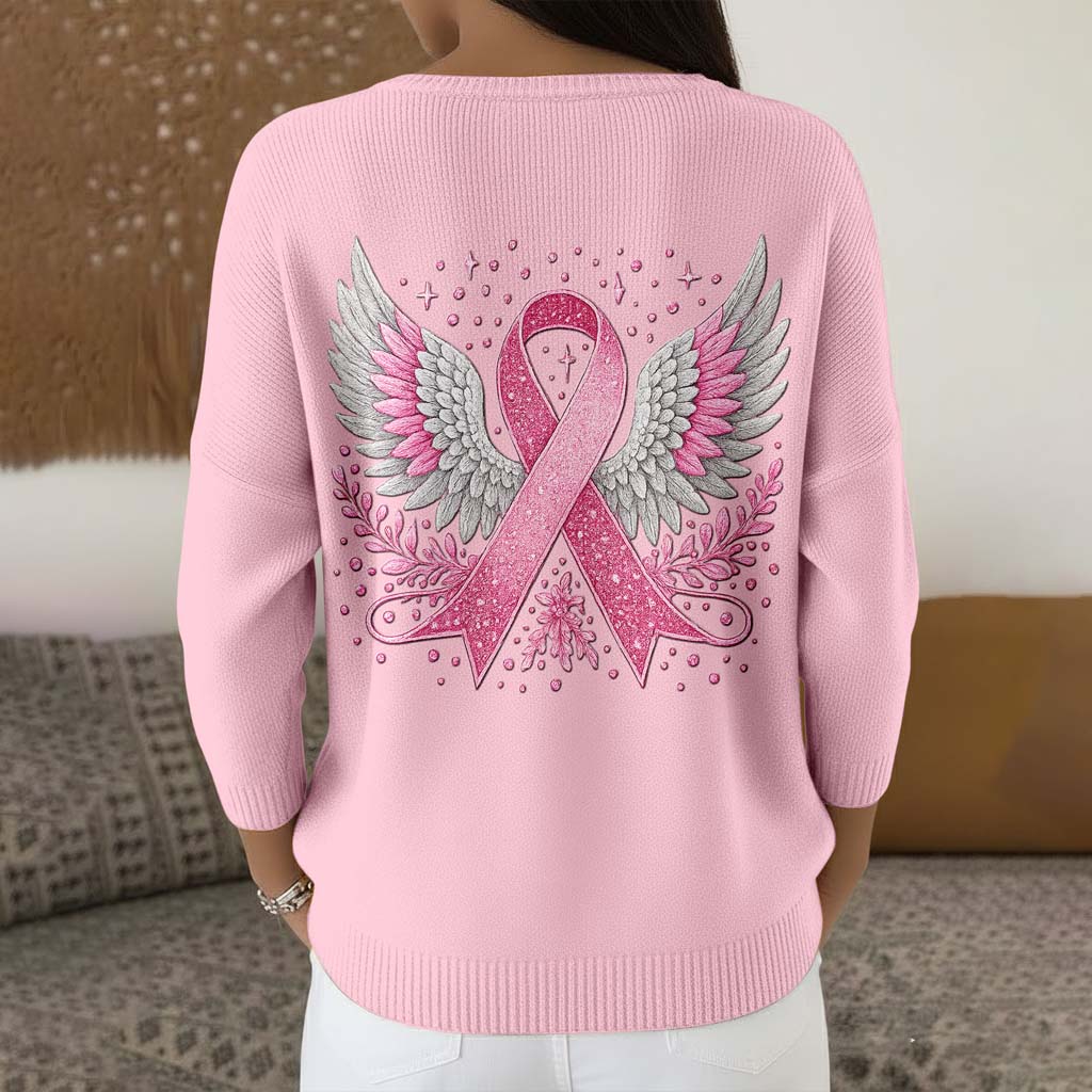 Personalized Breast Cancer Buttoned Cardigan Sweater QFTD5111002