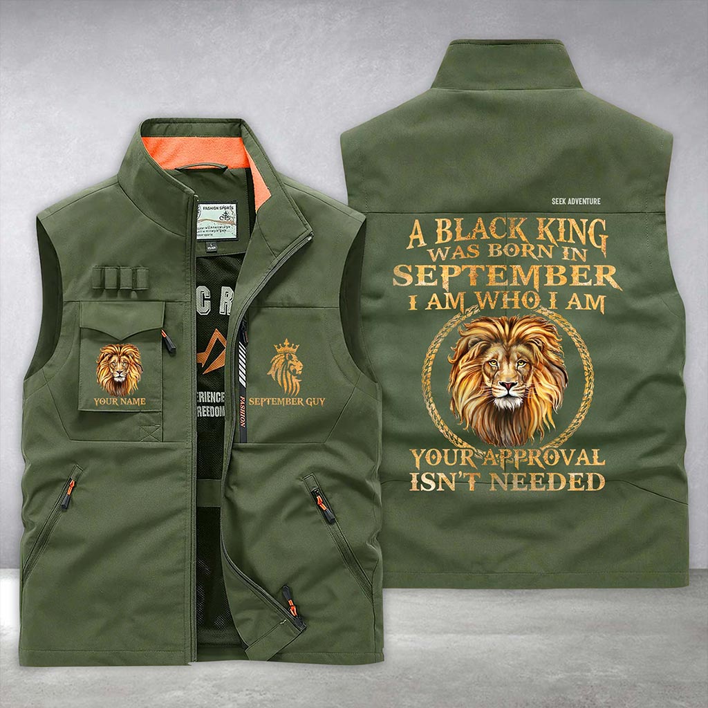(CHECK SIZE CHART) Personalized September Guy Multi-Pocket Vest UKHA6240303