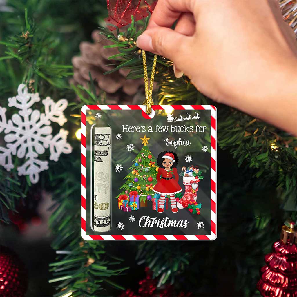 Personalized Cute Money Holder Christmas Acrylic Ornament For Kids, Here’s A Few Bucks For Christmas QFUU4270904