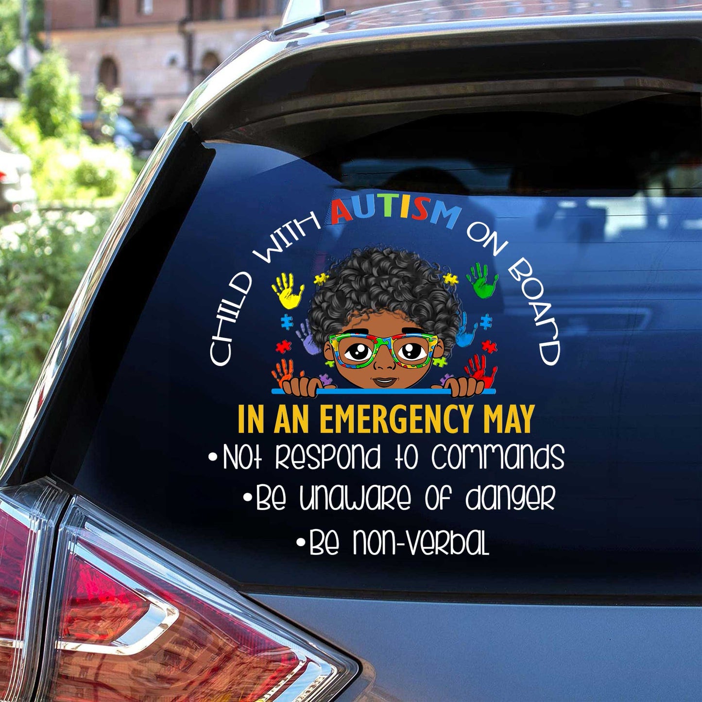 Child With Autism On Board Sticker Car, Autism Awareness Gift QFPY4161001