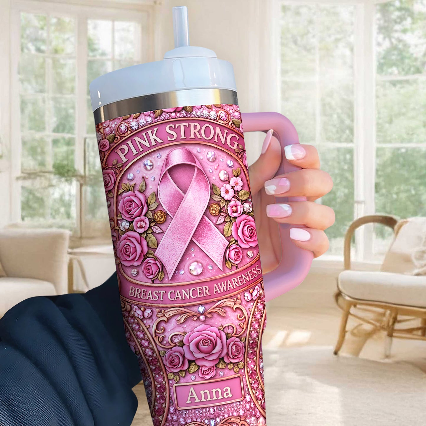 Personalized Breast Cancer Awareness 40 Oz Tumbler UKNT6020403