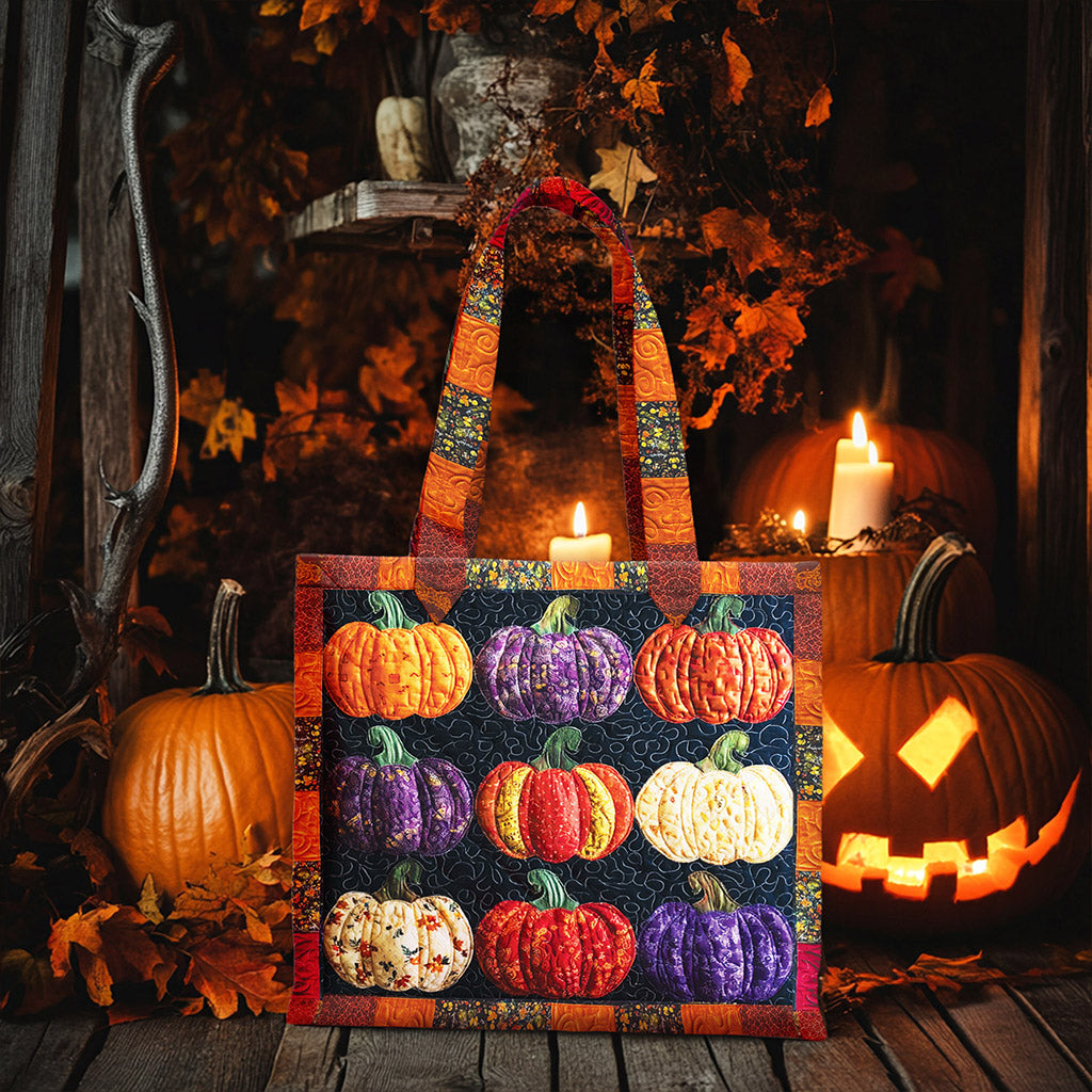Personalized Autumn Pumpkin Halloween Quilted Tote Bag QFNT5220802