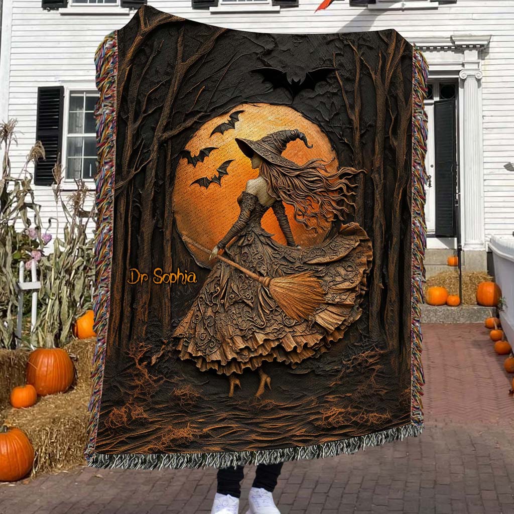 Personalized Witchy Gothic Woven Blanket QFTD5050702