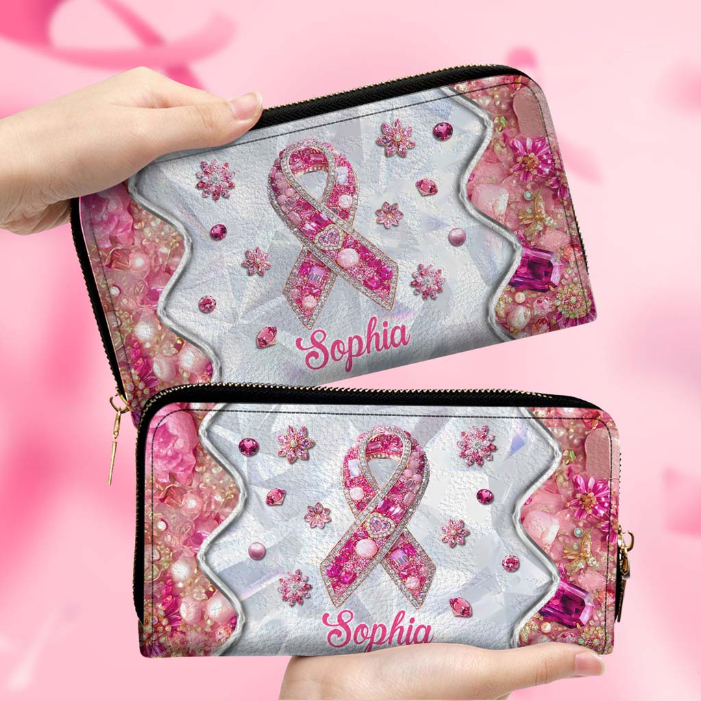 Personalized Breast Cancer Leather Handbag, Wallet QFTD5140802