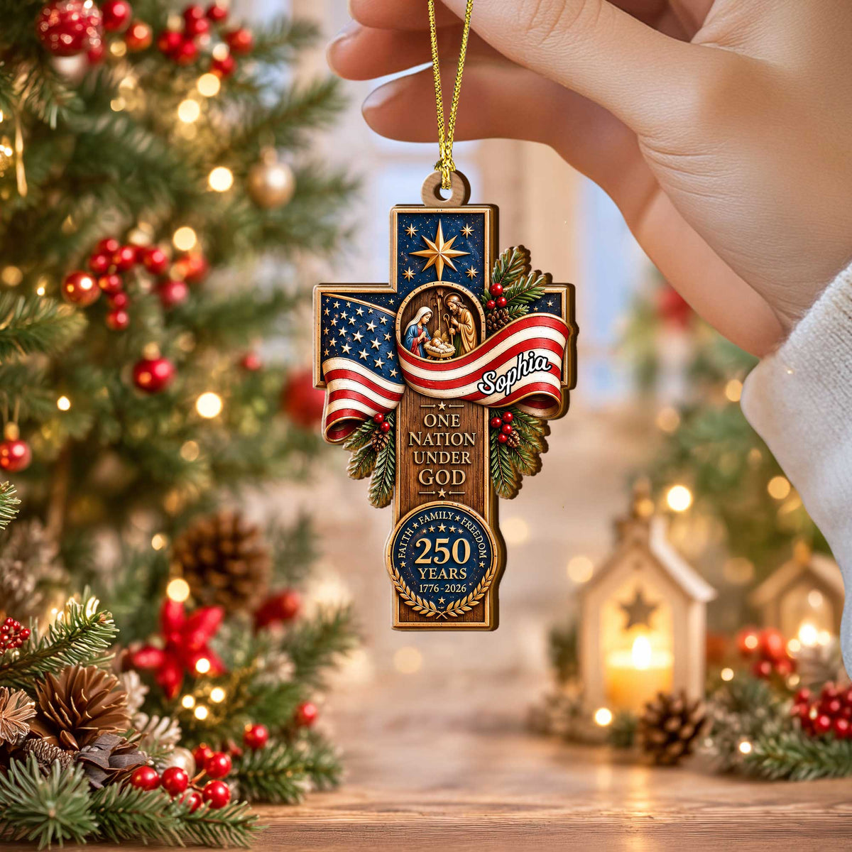 Custom Nativity Christmas Wood Ornament UKUU6160904